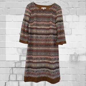 Sandra Darren Dress Crochet Lace Lined Boho Mini Shift Womens Size 6P